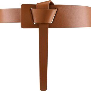 Women Dress Belt PU Leather Tie Waist Cinch No Buckle Fashion Accessory